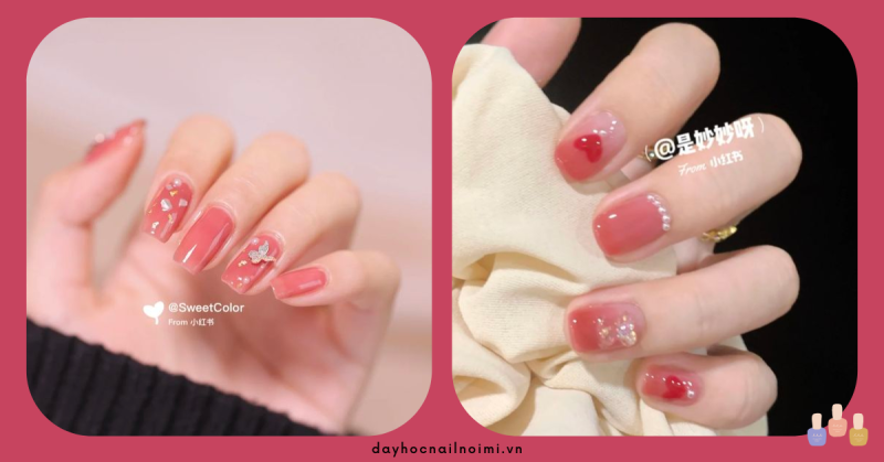 50 mẫu nail hồng thạch dễ thương trendy dành cho chị em
